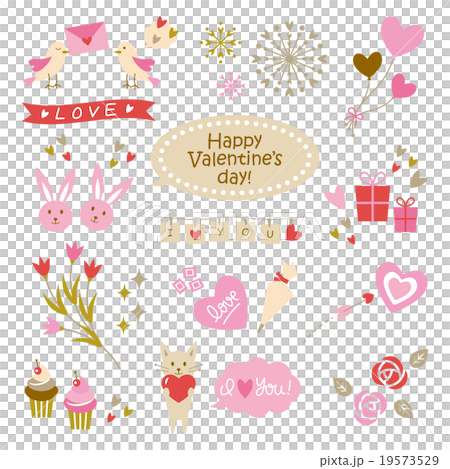 Set of cute valentine's elements 19573529