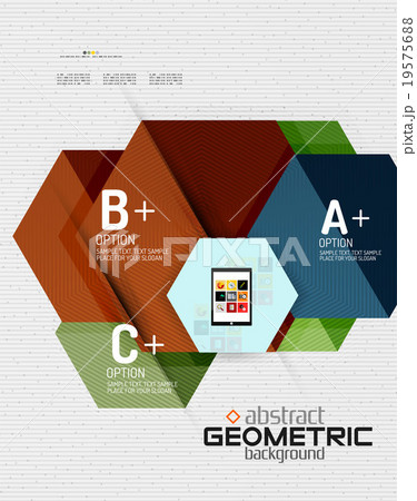 Abstract info banner with options, geometric paper Abstract info banner with options, geometric paper 19575688