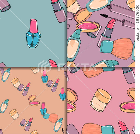 Makeup seamless pattern set Makeup seamless pattern set 19576000