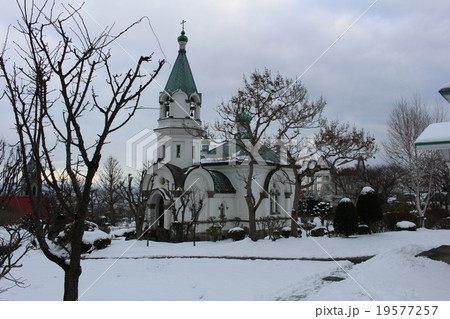 雪の函館ハリスト正教会　重要伝統的建造物群保存地区　北海道　函館市 19577257