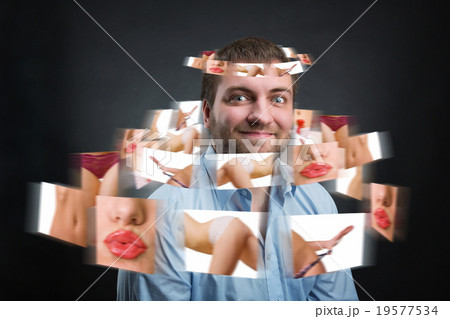 Man thinking about woman Man thinking about woman 19577534
