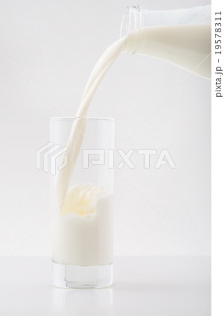 Milk is being poured into the glass. Milk is being poured into the glass. 19578311