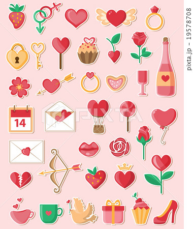 Valentine icons in a flat style Valentine icons in a flat style 19578708