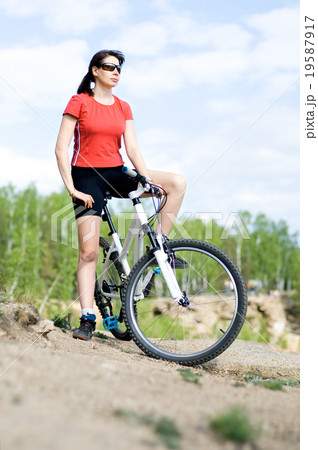 beautiful woman bicyclist 19587917
