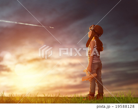 child playing with toy airplane child playing with toy airplane 19588128