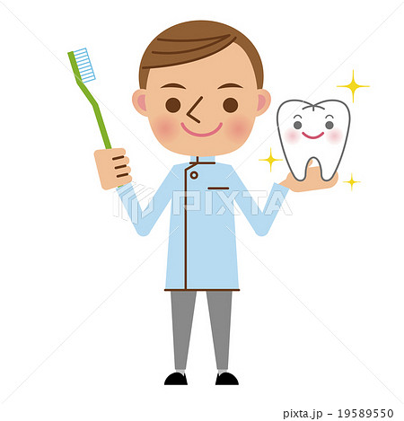 ハブラシを持った歯科医・歯医者さんのイメージ ハブラシを持った歯科医・歯医者さんのイメージ 19589550