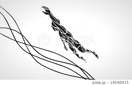 Freestyle Swimmer Female Silhouette. Sport Freestyle Swimmer Female Silhouette. Sport 19590915