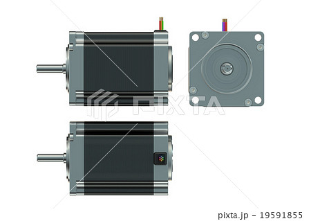 Stepper motor top side and front views 19591855