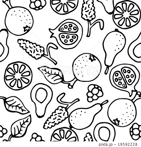 Fruit doodle hand drawn seamless vector pattern. 19592228