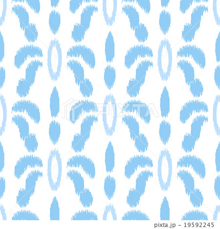 Blue ikat seamless vector pattern. Fabric design. 19592245