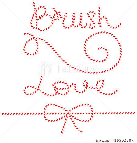Twine rope bows, gift ties. Red and white brush. Twine rope bows, gift ties. Red and white brush. 19592587