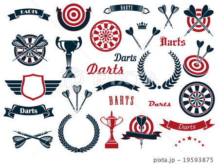 Darts sport game design elements and items Darts sport game design elements and items 19593875