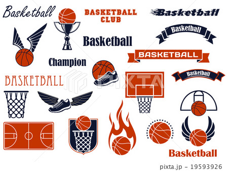 Basketball sport game and design elements 19593926