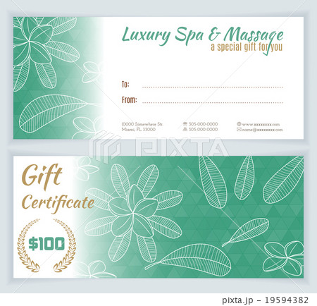 Spa, massage gift certificate template 19594382