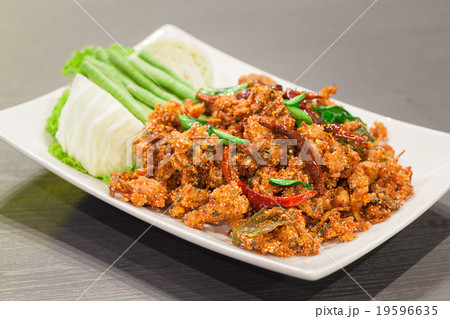 Thai cuisine spicy crispy pork salad, Larb Thai cuisine spicy crispy pork salad, Larb 19596635