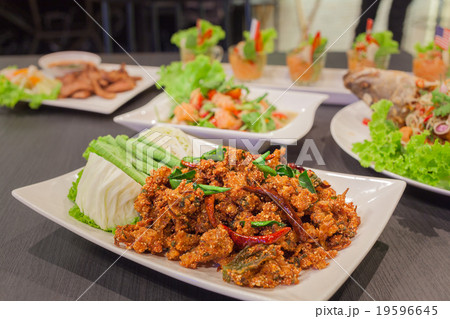 Thai cuisine spicy crispy pork salad Thai cuisine spicy crispy pork salad 19596645
