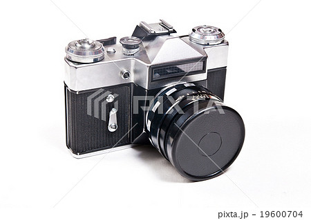 Old range finder vintage camera on white Old range finder vintage camera on white 19600704