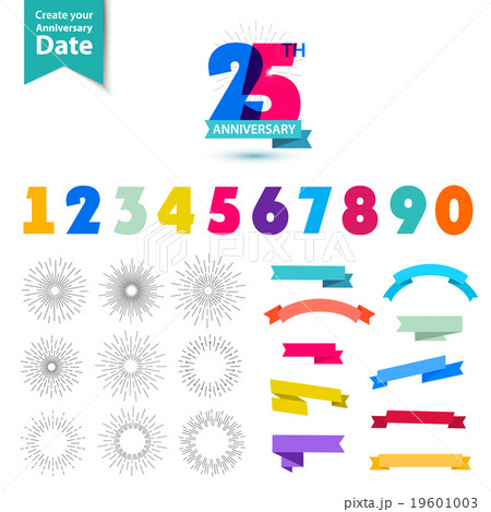 Vector set of anniversary numbers design. Create 19601003