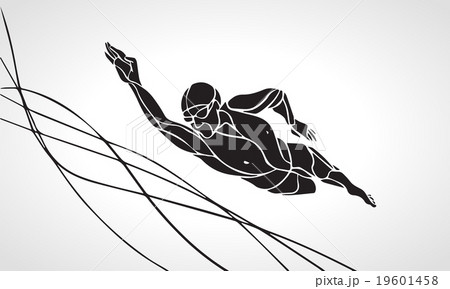 Freestyle Swimmer Silhouette. Sport swimming 19601458