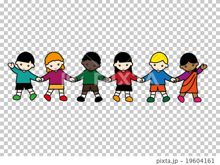 Children of the world connecting hands - Stock Illustration [19604161 ...