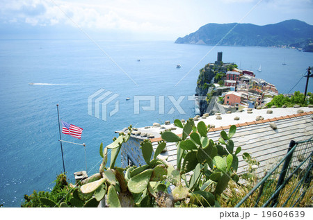Manarola Cinque Terre American Flag 19604639