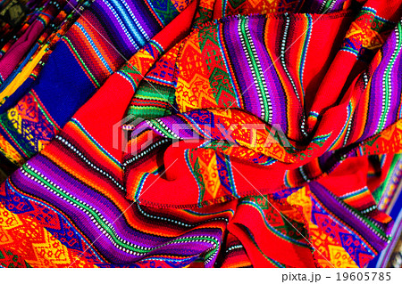 Colorful Fabric at market in Peru, South America 19605785