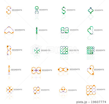 Set of linear abstract logos. Swirl, circle Set of linear abstract logos. Swirl, circle 19607774
