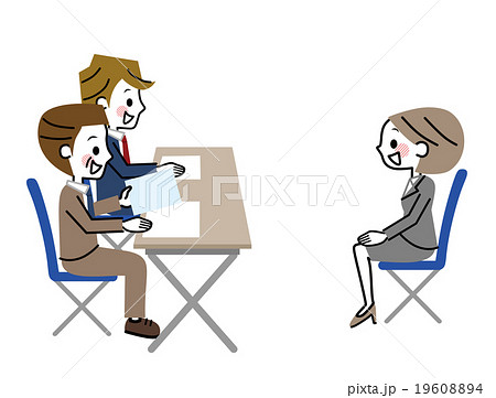 面接する女性のイラスト素材