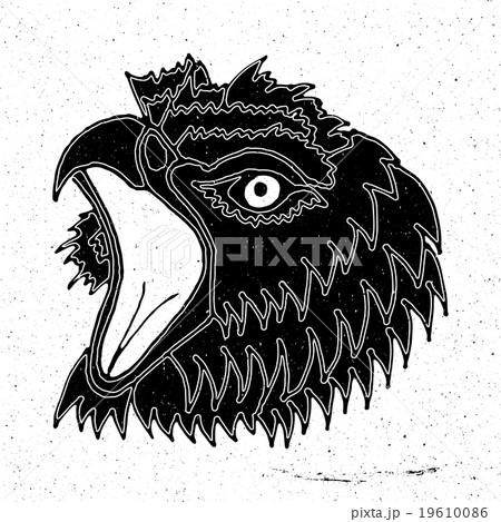 Drawing the head of a screaming eagle 19610086
