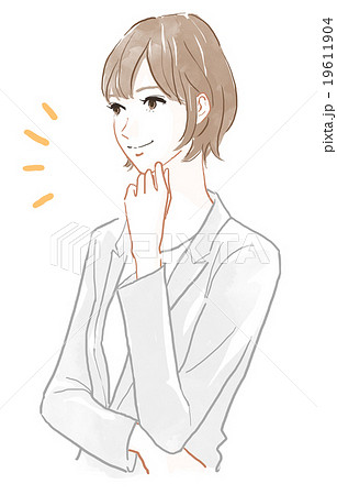 ひらめき 納得のポーズのイラスト素材