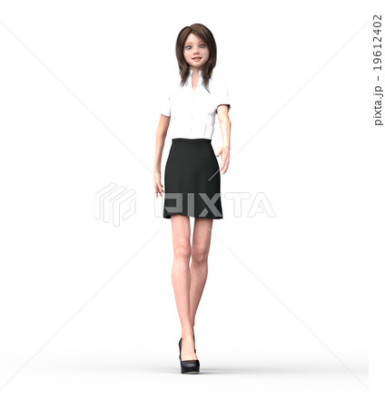 歩くビジネスウーマンperming3DCG　イラスト素材 19612402