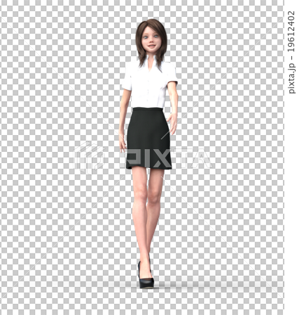 歩くビジネスウーマンperming3DCG　イラスト素材 19612402