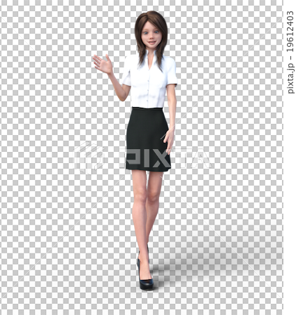 引導女商人perming3DCG插圖素材 引導女商人perming3DCG插圖素材 19612403
