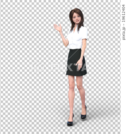 引導女商人perming3DCG插圖素材 19612404