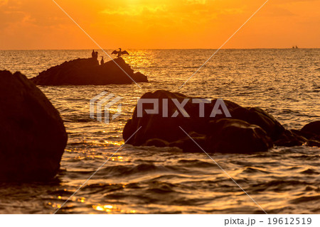 日本海の夕焼け 19612519