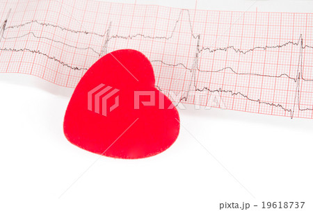 electrocardiogram with a heart electrocardiogram with a heart 19618737