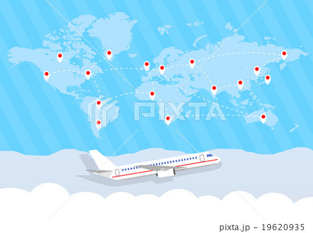 world map and airplane world map and airplane 19620935