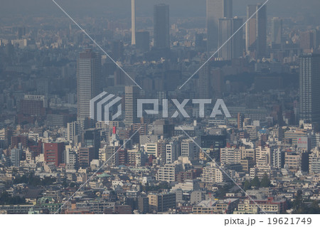 大気汚染　PM2.5　汚染物質　都市風景　高層ビル群　東京都　健康被害　公害　光化学スモッグ 19621749