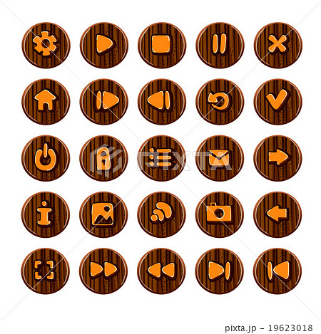 Big set of wooden button for game design Big set of wooden button for game design 19623018