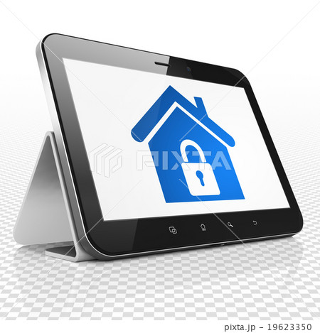 Finance concept: Tablet Computer with Home on 19623350