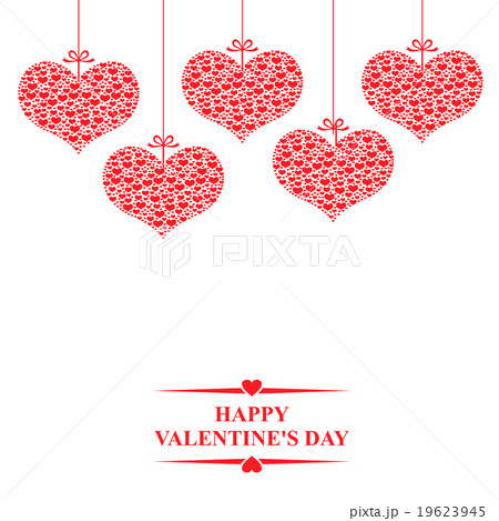 Valentines day card with decorative hearts hang 19623945