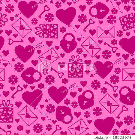 Valentines day pattern seamless on pink background Valentines day pattern seamless on pink background 19623973