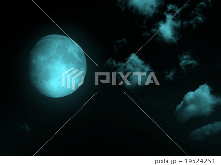 The moon in the night sky in clouds 19624251