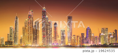 The beauty panorama of Dubai marina. UAE The beauty panorama of Dubai marina. UAE 19624535