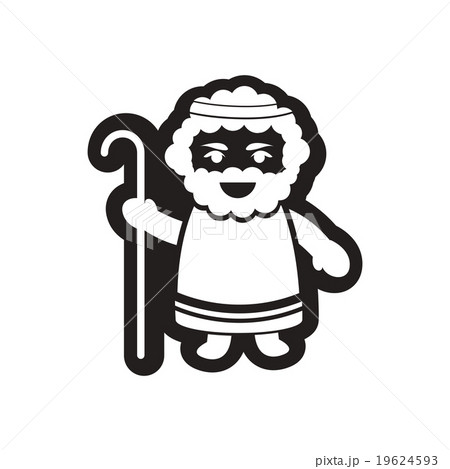 flat icon in black and white father of Jesus 19624593
