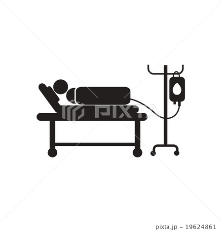 Stylish Black And White Icon Patient With Dropperのイラスト素材
