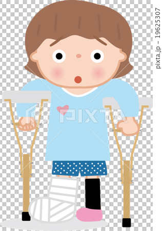 子供の怪我　松葉杖　つえ 19625307