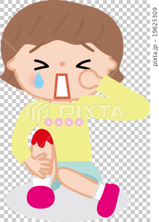 子供の怪我 転ぶ 押される 落ちるのイラスト素材