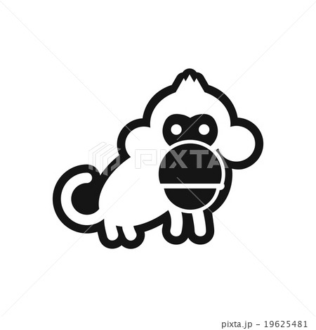 stylish black and white icon small chimpanzee 19625481