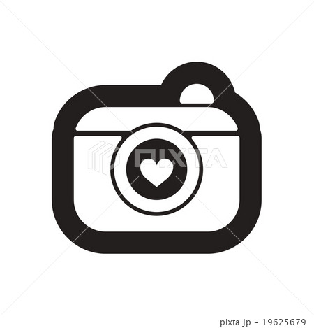 Flat icon in black and white camera Flat icon in black and white camera 19625679